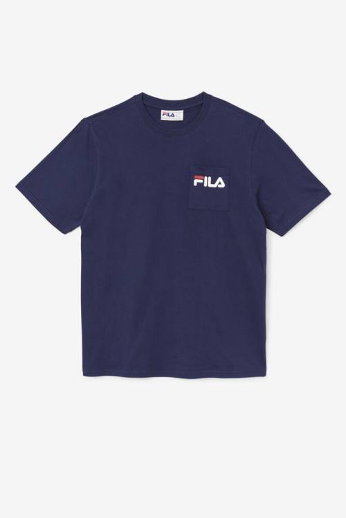 Camiseta Fila Curtis Pocket Tee Hombre Azul Marino | Fila517FE