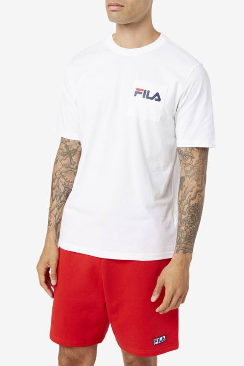 Camiseta Fila Curtis Pocket Tee Hombre Blancas | Fila285BE