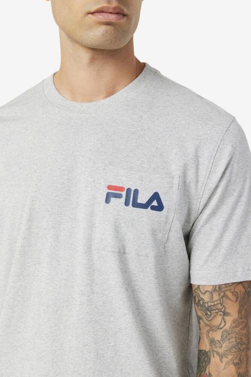 Camiseta Fila Curtis Pocket Tee Hombre Gris Claro | Fila726RK