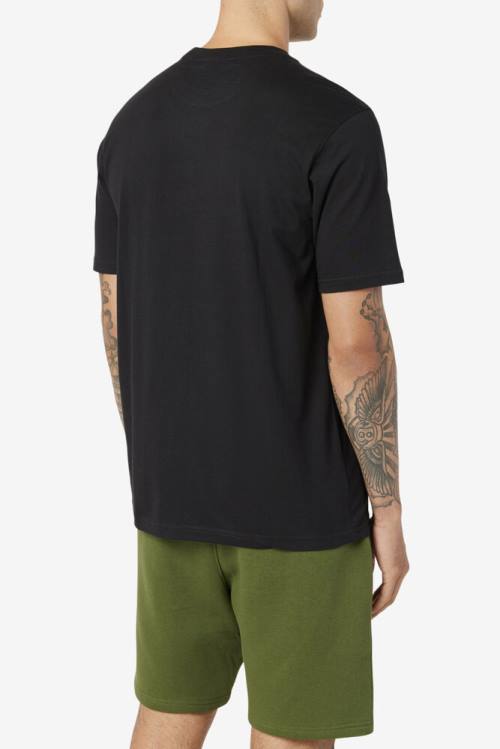 Camiseta Fila Curtis Pocket Tee Hombre Negras Blancas | Fila380GQ