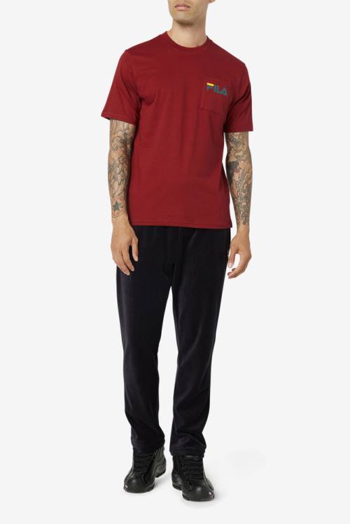 Camiseta Fila Curtis Pocket Tee Hombre Rojas | Fila564XZ