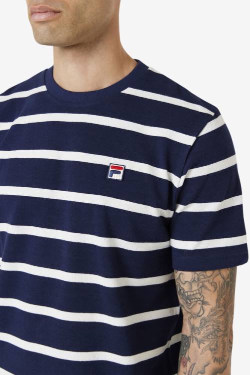 Camiseta Fila Deny Crew Hombre Azul Marino | Fila620CG