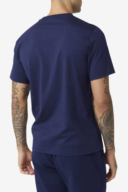 Camiseta Fila Derion Tee Hombre Azul Marino | Fila539XT