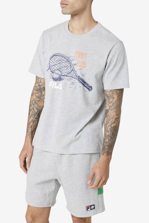 Camiseta Fila Derzan Tee Hombre Gris Claro | Fila276GX