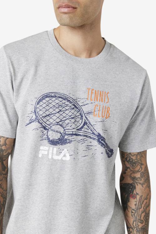 Camiseta Fila Derzan Tee Hombre Gris Claro | Fila276GX