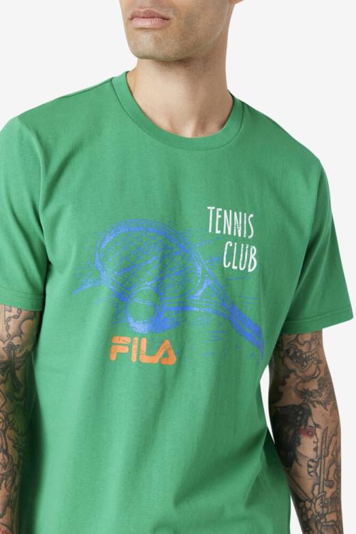 Camiseta Fila Derzan Tee Hombre Verde | Fila203JP