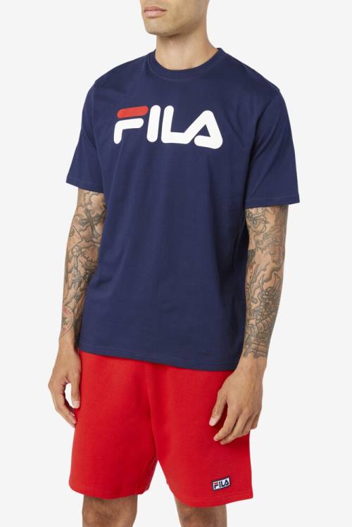 Camiseta Fila Eagle Tee Hombre Azul Marino Blancas Rojas | Fila329YS