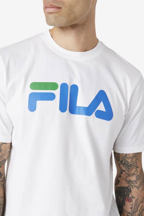 Camiseta Fila Eagle Tee Hombre Blancas Azules | Fila082BP