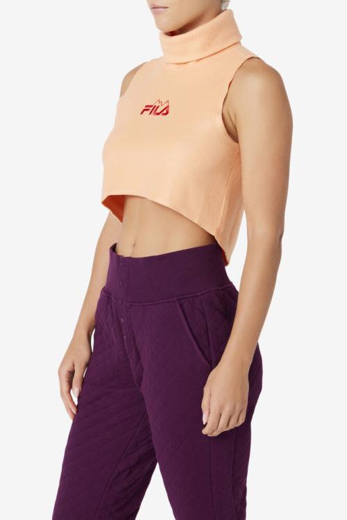 Camiseta Fila Eliana Cropped Neck Warmer Mujer Naranjas | Fila315IX