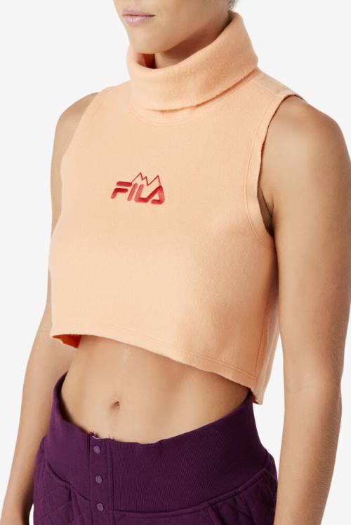 Camiseta Fila Eliana Cropped Neck Warmer Mujer Naranjas | Fila315IX