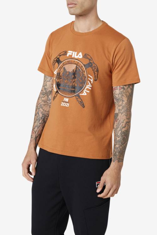 Camiseta Fila Enem Tee Hombre Negras Blancas | Fila716AM