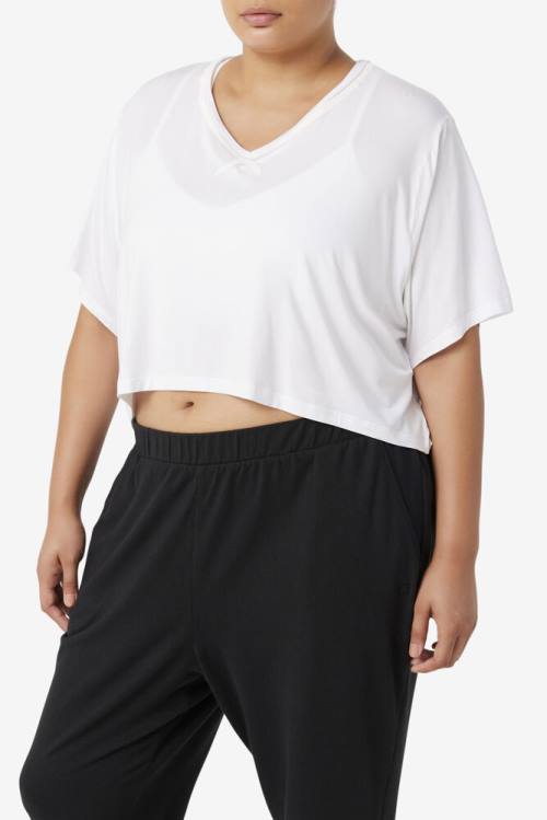 Camiseta Fila Fi-lux Hi-low Crop Top Mujer Blancas | Fila409GY