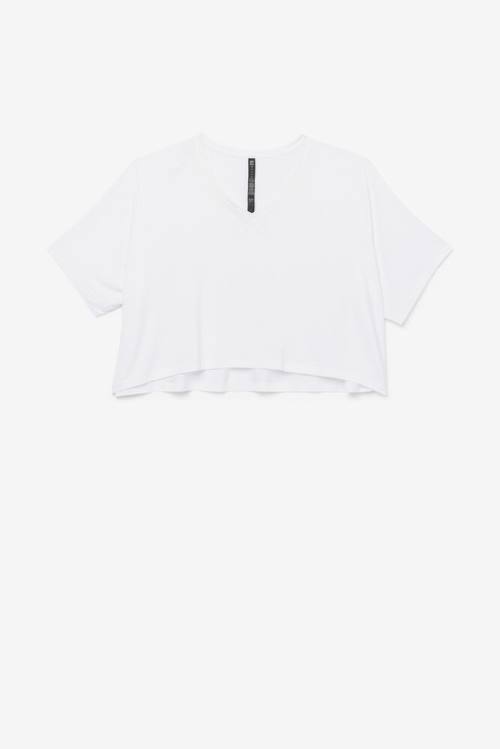 Camiseta Fila Fi-lux Hi-low Crop Top Mujer Blancas | Fila409GY