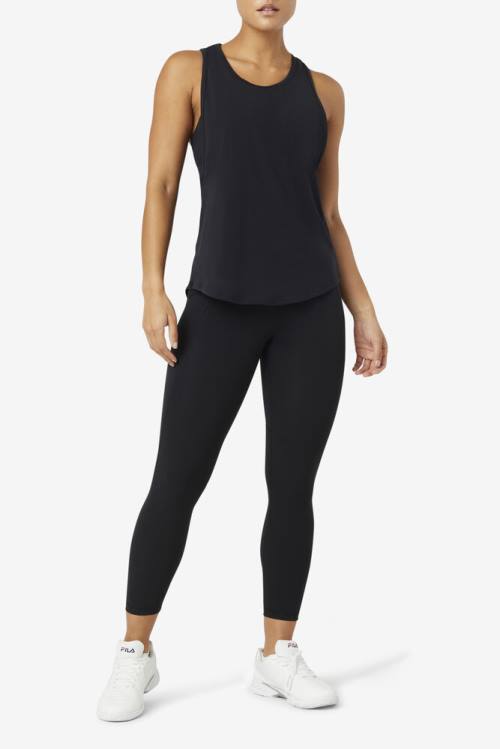 Camiseta Fila Fi-lux Long Tank Top Mujer Negras | Fila591KW