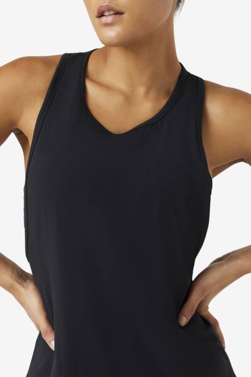 Camiseta Fila Fi-lux Long Tank Top Mujer Negras | Fila591KW