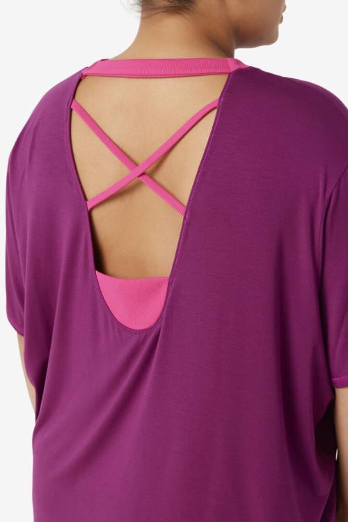 Camiseta Fila Fi-lux Sleeve Top Mujer Moradas | Fila268MN