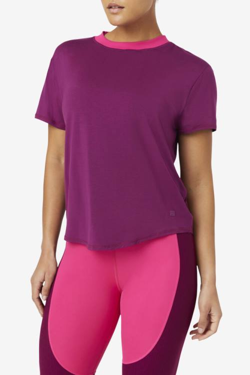 Camiseta Fila Fi-lux Sleeve Top Mujer Moradas | Fila895WU