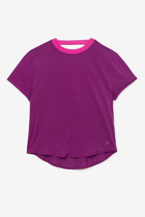 Camiseta Fila Fi-lux Sleeve Top Mujer Moradas | Fila895WU