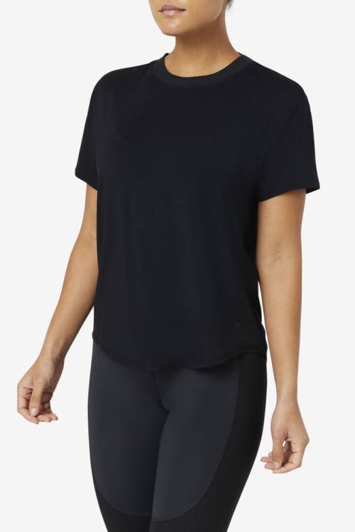 Camiseta Fila Fi-lux Sleeve Top Mujer Negras | Fila416KM