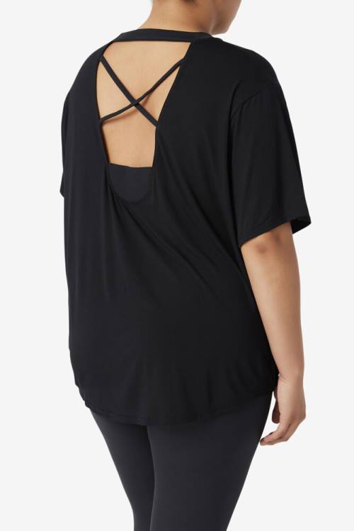 Camiseta Fila Fi-lux Sleeve Top Mujer Negras | Fila436FZ