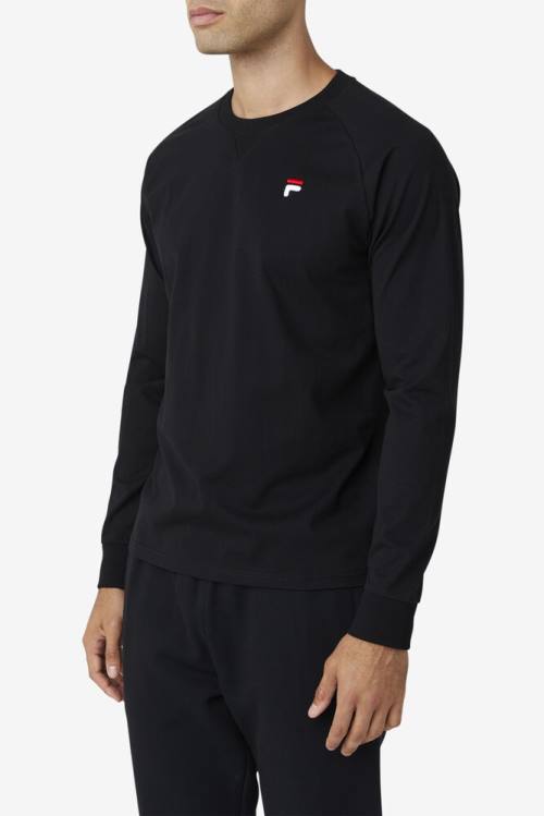 Camiseta Fila Flynn Long Sleeve Tee Hombre Negras | Fila368TR