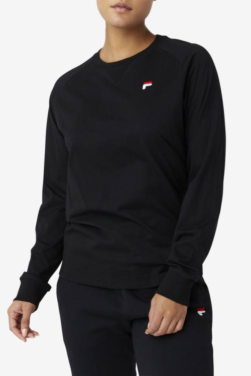 Camiseta Fila Flynn Long Sleeve Tee Hombre Negras | Fila368TR