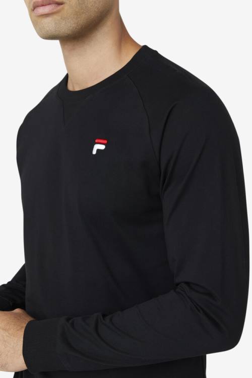 Camiseta Fila Flynn Long Sleeve Tee Hombre Negras | Fila368TR