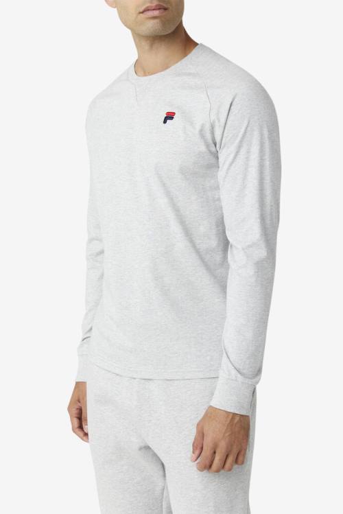 Camiseta Fila Flynn Long Sleeve Tee Hombre Gris Claro | Fila375KW