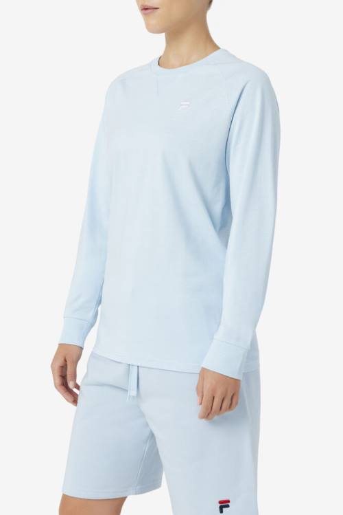 Camiseta Fila Flynn Long Sleeve Tee Hombre Azules Claro | Fila495NT