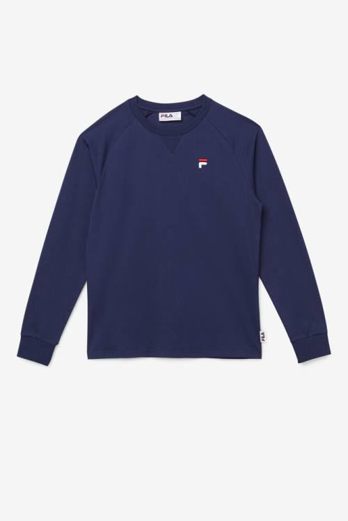 Camiseta Fila Flynn Long Sleeve Tee Hombre Azul Marino | Fila840IV