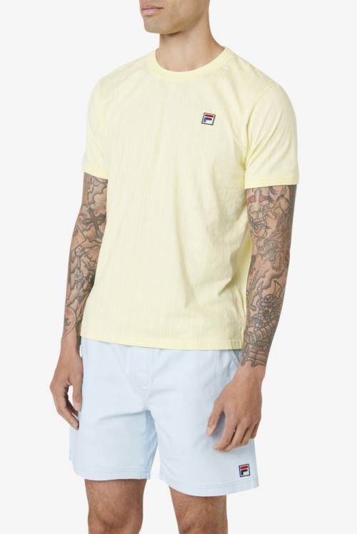 Camiseta Fila Guillo Tee Hombre Amarillo Blancas | Fila903GO