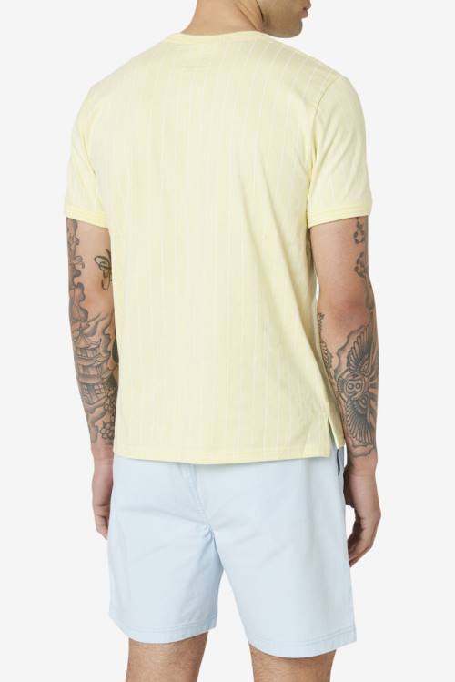 Camiseta Fila Guillo Tee Hombre Amarillo Blancas | Fila903GO