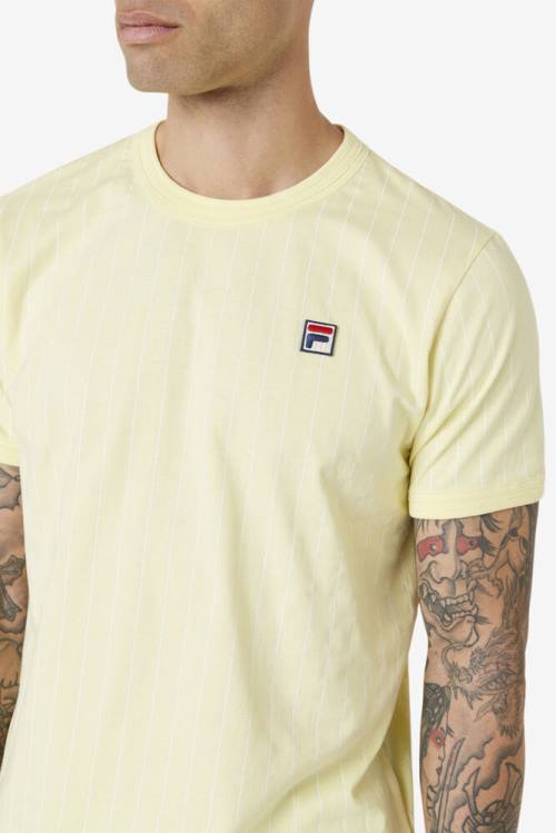 Camiseta Fila Guillo Tee Hombre Amarillo Blancas | Fila903GO