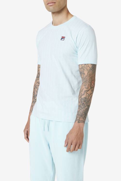 Camiseta Fila Guillo Tee Hombre Azules Blancas | Fila781FI