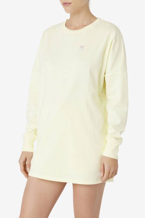 Camiseta Fila Janet Oversized Long Sleeve Tee Mujer Amarillo | Fila680OH