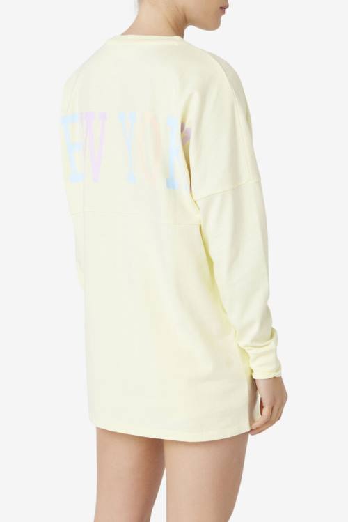 Camiseta Fila Janet Oversized Long Sleeve Tee Mujer Amarillo | Fila680OH