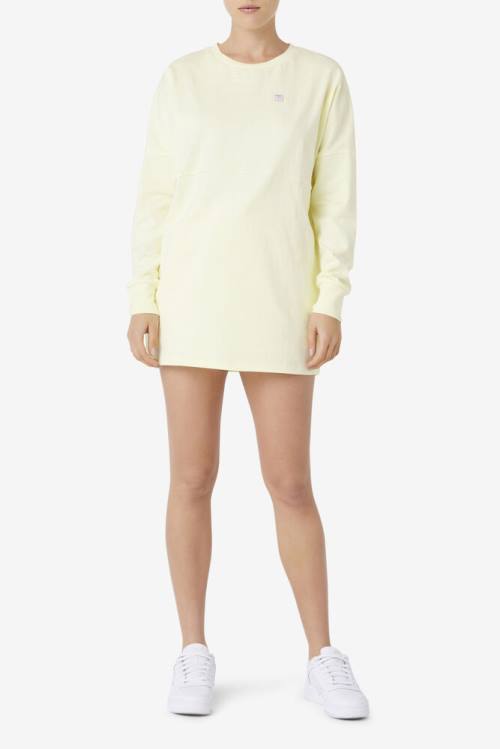 Camiseta Fila Janet Oversized Long Sleeve Tee Mujer Amarillo | Fila680OH