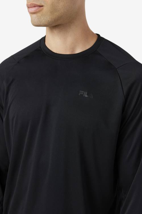 Camiseta Fila Jazam Long Sleeve Crew Hombre Negras | Fila769NQ