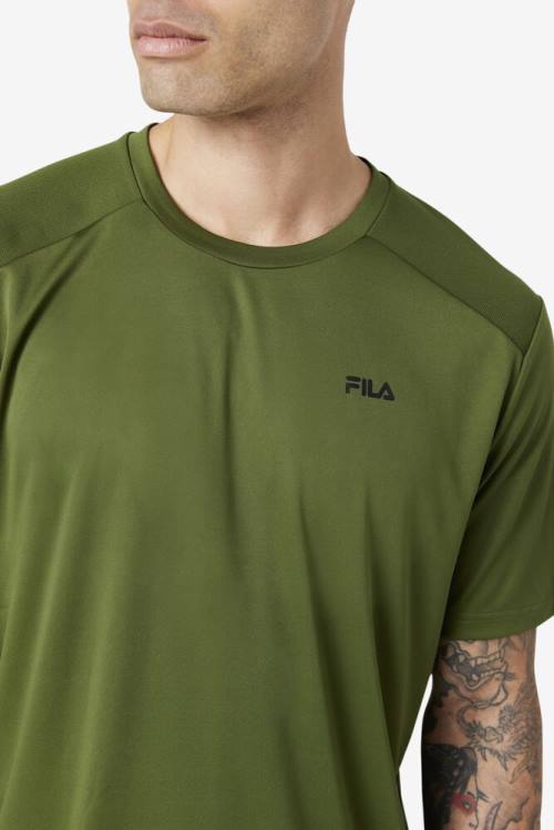 Camiseta Fila Kaab Crew Hombre Negras | Fila481VP