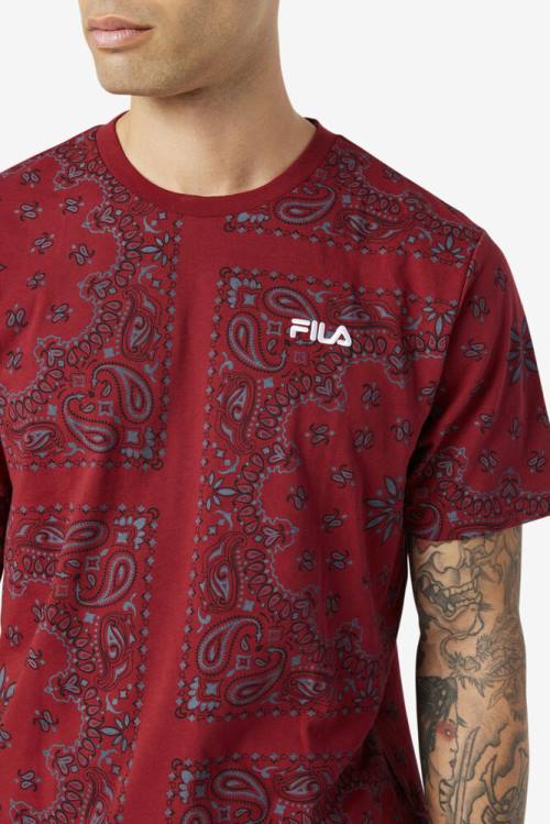 Camiseta Fila Kensico Tee Hombre Rojas | Fila546JH