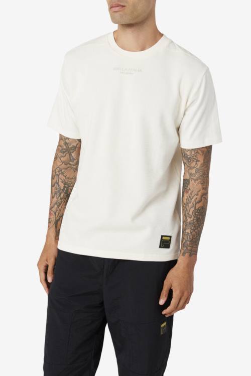 Camiseta Fila Kirk Waffle Knit Tee Hombre Blancas | Fila681LR