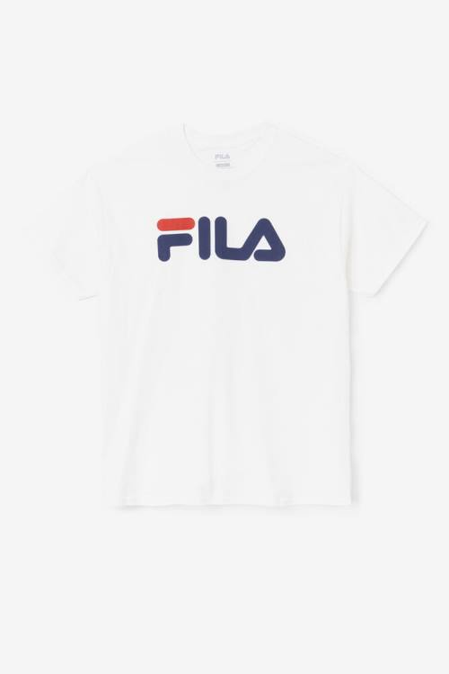 Camiseta Fila Logo Tee Hombre Blancas Azul Marino Rojas | Fila490BZ