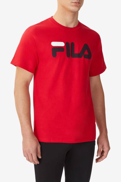 Camiseta Fila Logo Tee Hombre Rojas Negras Blancas | Fila480GR