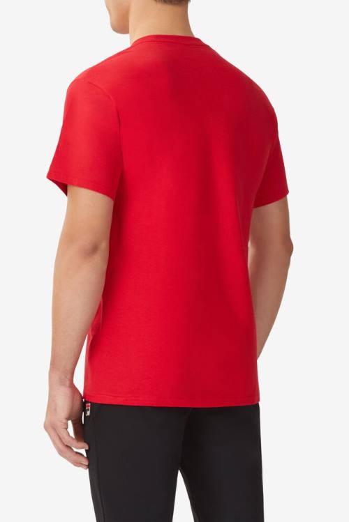 Camiseta Fila Logo Tee Hombre Rojas Negras Blancas | Fila480GR