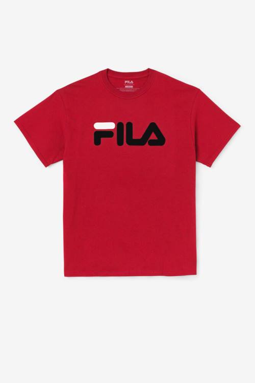 Camiseta Fila Logo Tee Hombre Rojas Negras Blancas | Fila480GR