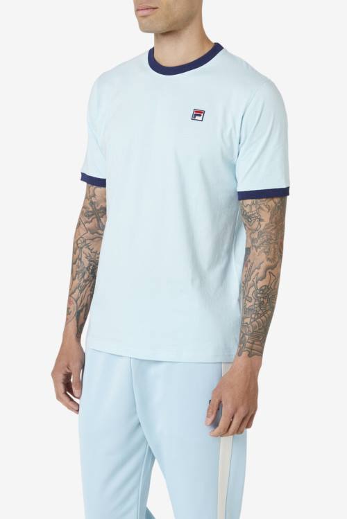 Camiseta Fila Marconi Ringer Tee Hombre Azules Azul Marino | Fila792EC