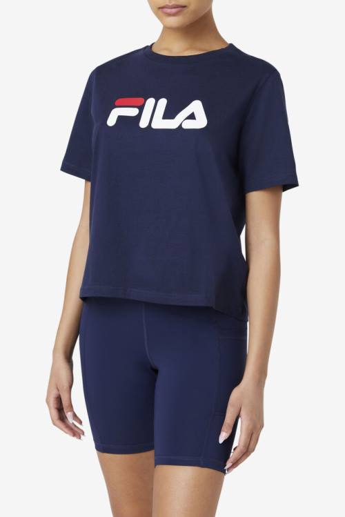 Camiseta Fila Miss Eagle Tee Mujer Azul Marino Rojas Blancas | Fila016UQ