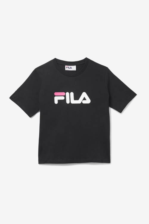 Camiseta Fila Miss Eagle Tee Mujer Negras Blancas Rosas | Fila672ER