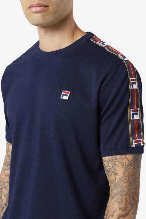 Camiseta Fila Oliver Tee Hombre Azul Marino | Fila857LK