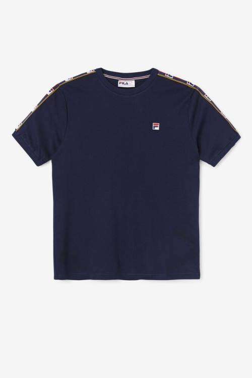 Camiseta Fila Oliver Tee Hombre Azul Marino | Fila857LK